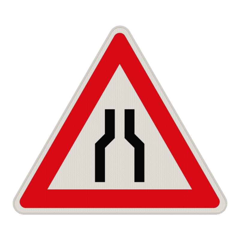 Verkehrszeichen 120 - Verengte Fahrbahn