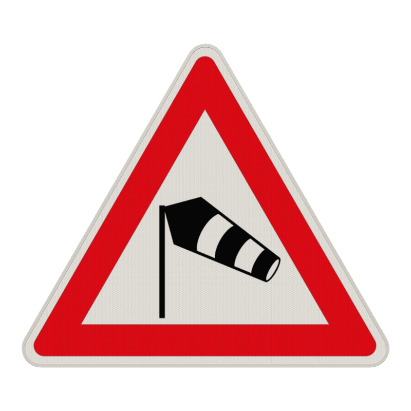 Verkehrszeichen 117-20 - Seitenwind von links