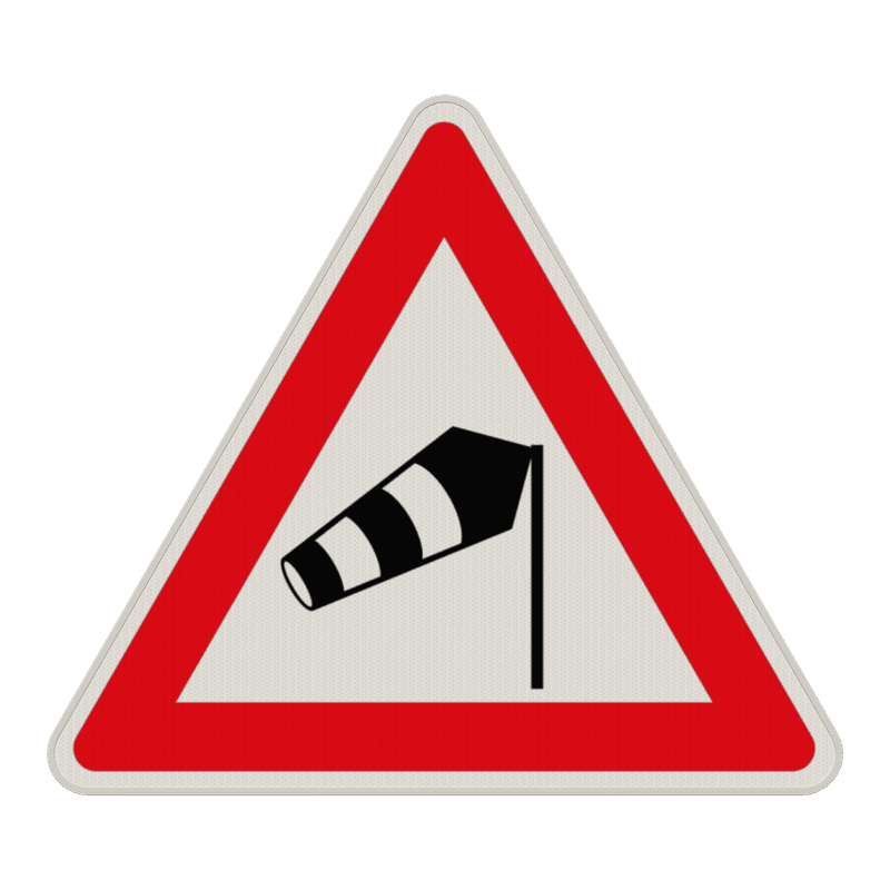 Verkehrszeichen 117-10 - Seitenwind von rechts