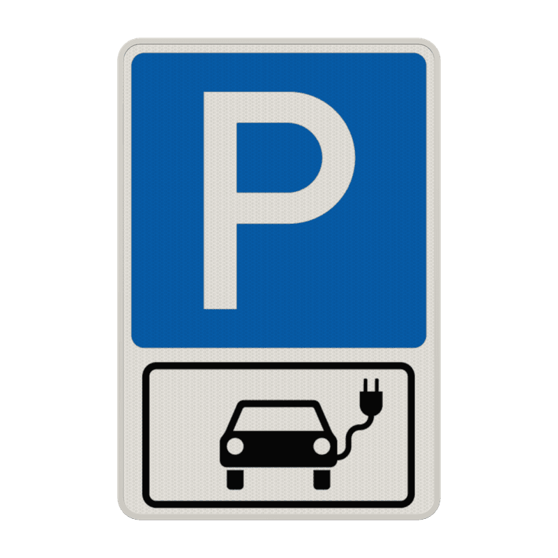 Parkplatzschild nur für Elektroauto - reflektierend