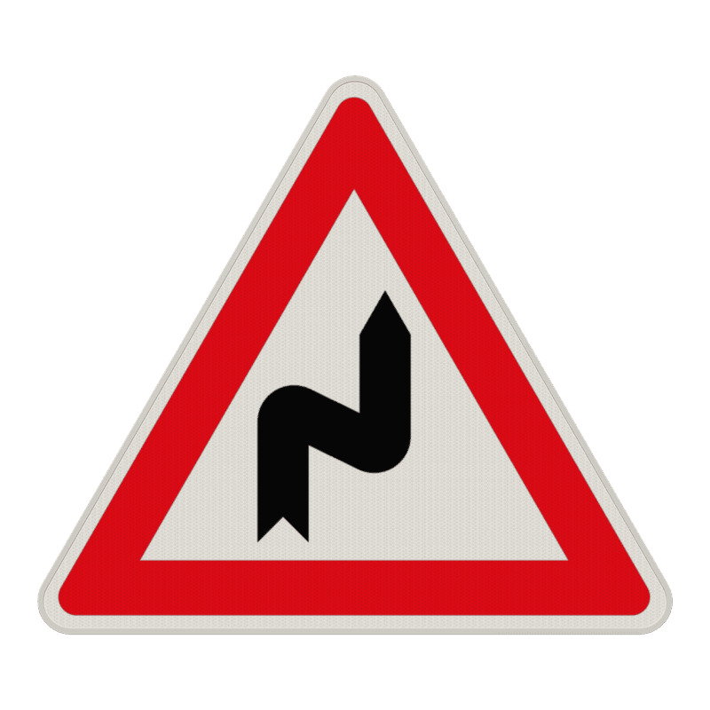 Verkehrszeichen 105-20 - Doppelkurve (zunächst rechts)