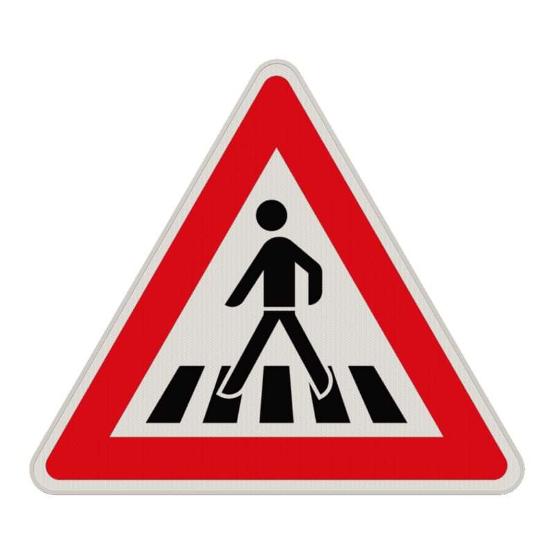 Verkehrszeichen 101-11 - Fußgängerüberweg, Aufstellung rechts