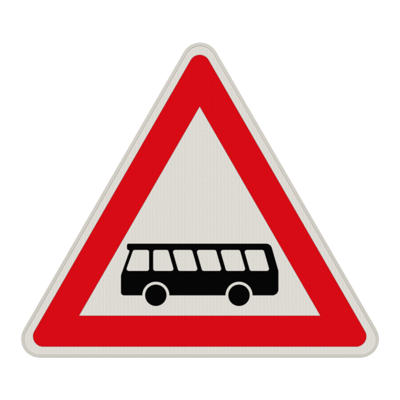 Verkehrszeichen 145-10 - Kraftomnibusse! Aufstellung rechts