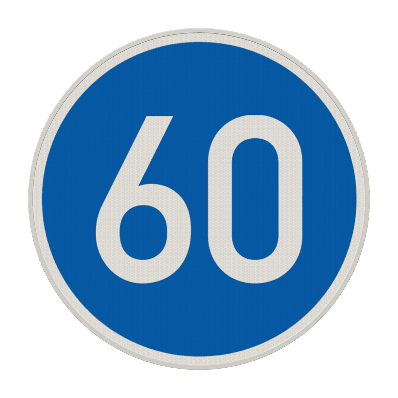 Verkehrszeichen 275-60 - Vorgeschriebene Mindestgeschwindigkeit 60 km/h