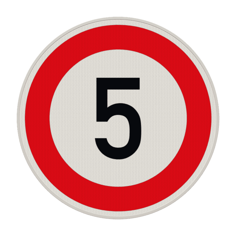 Verkehrszeichen 274-5 - Zulässige Höchstgeschwindigkeit 5 km/h