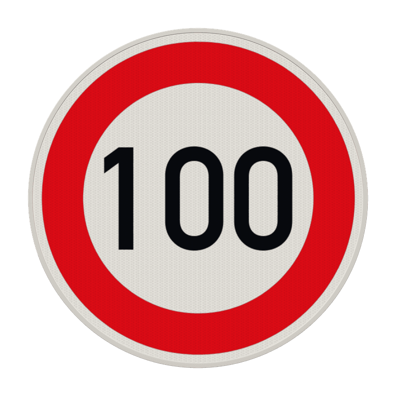 Verkehrszeichen 274-100 - Zulässige Höchstgeschwindigkeit 100 km/h