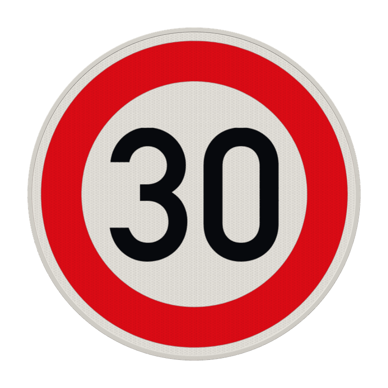 Verkehrszeichen 274-30 - Zulässige Höchstgeschwindigkeit 30 km/h
