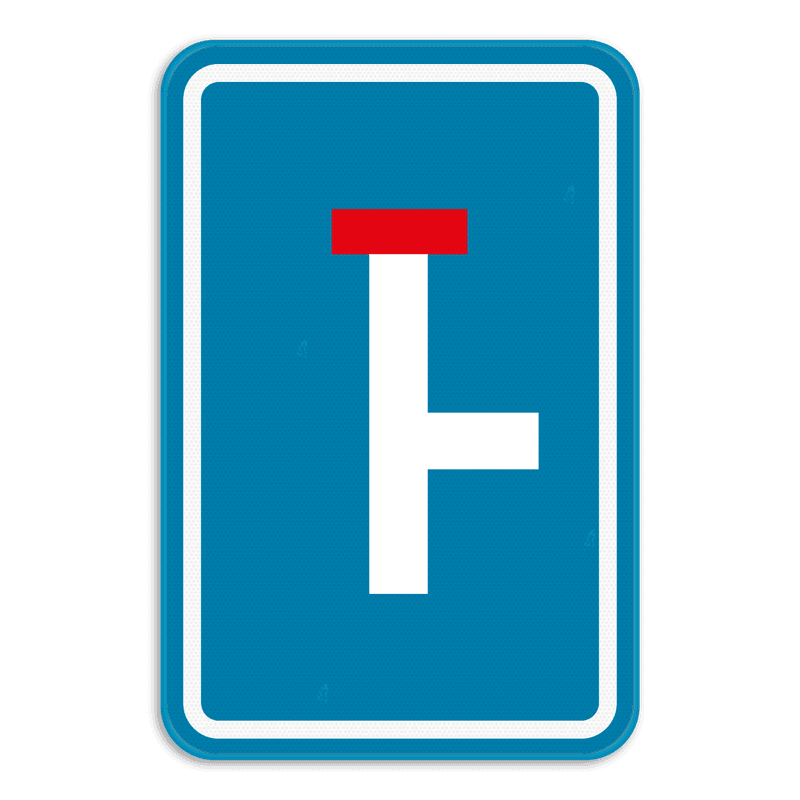 Verkeersbord SB250 F45R - Doodlopende weg, rechtse doorgang