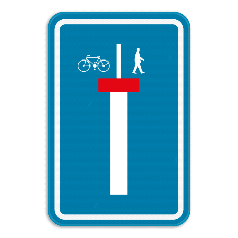 Panneau SB250 F45b - Voie sans issue, excepté pour les piétons et les cyclistes