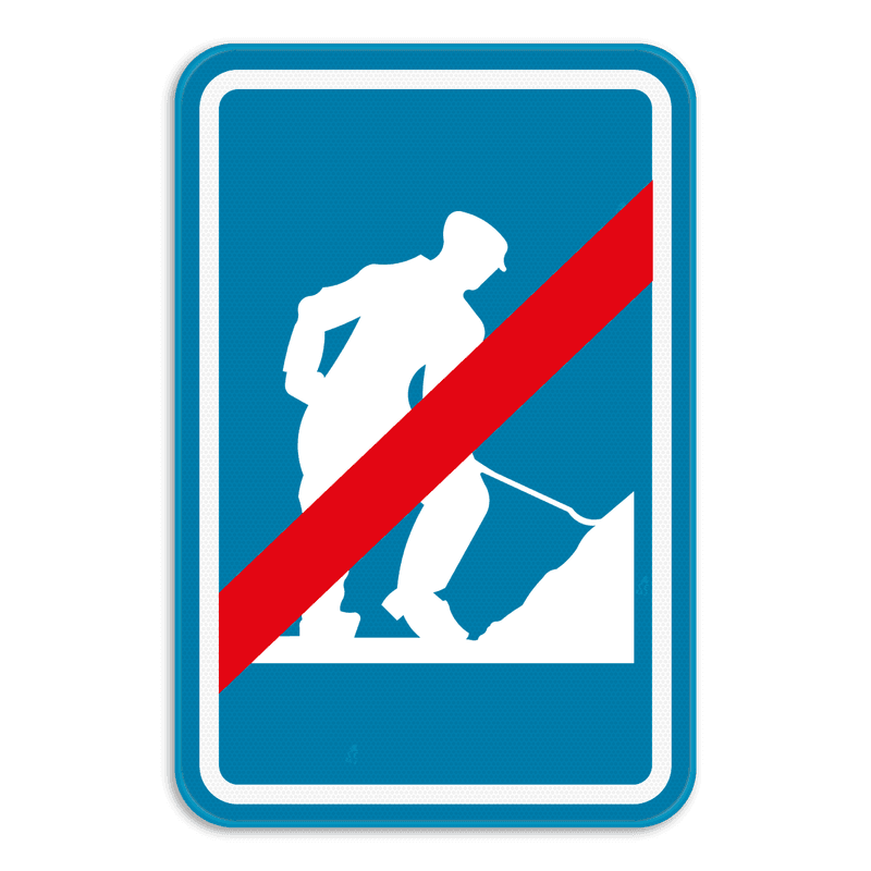 Verkeersbord SB250 F47 - Einde werken