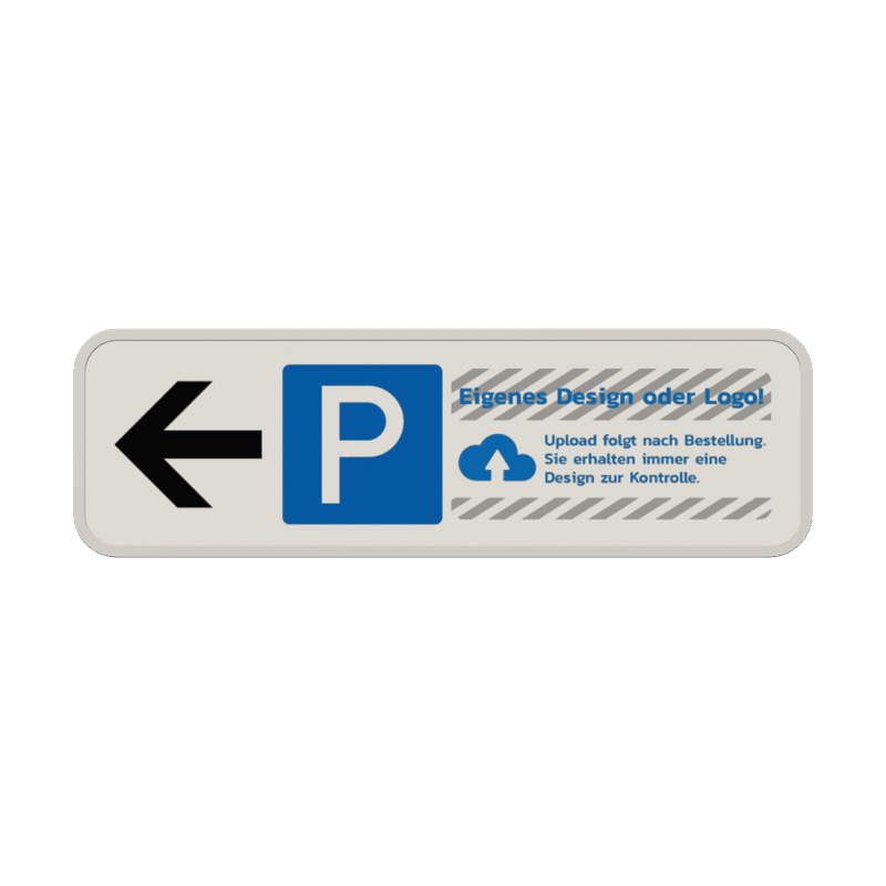 Parkschilder - Parkplatz mit Pfeile und Logo