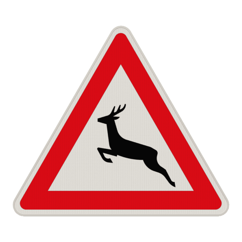 Verkehrszeichen 142-10 - Wildwechsel! Aufstellung rechts