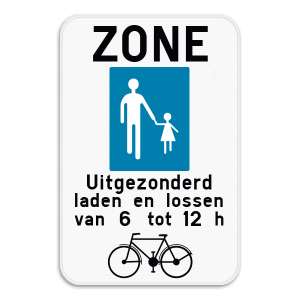 Verkeersbord SB250 F103 - Begin voetgangerszone