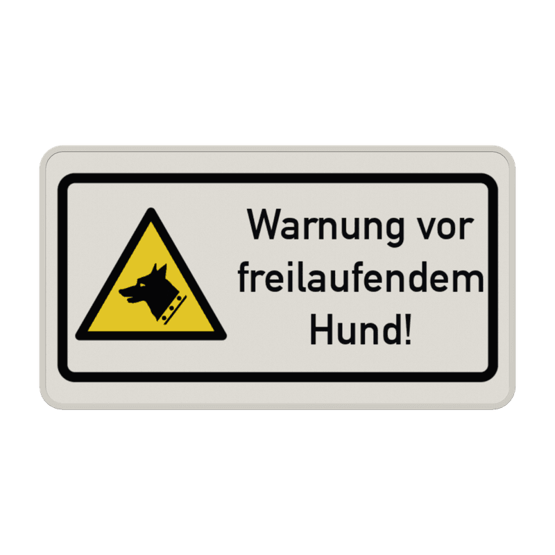 Warnschilder - Warnung vor freilaufendem Hund!