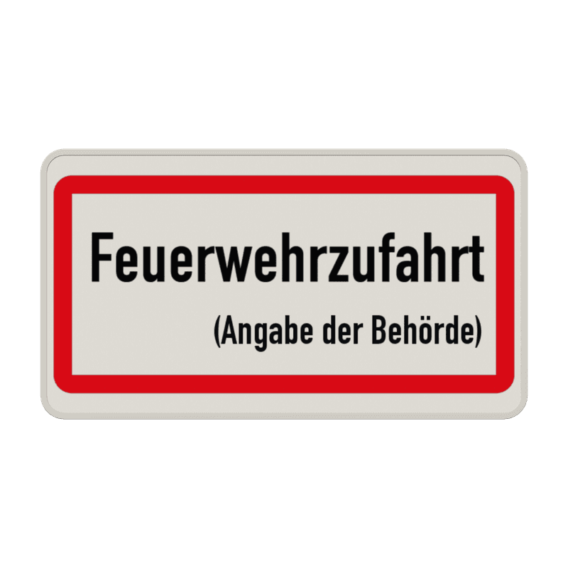 Feuerwehrschilder - Feuerwehrzufahrt mit Angabe der Behörde nach DIN 4066