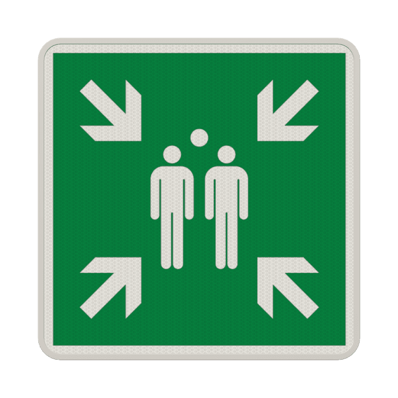 Fluchtwegschild - Sammelstelle und Sammelplatz