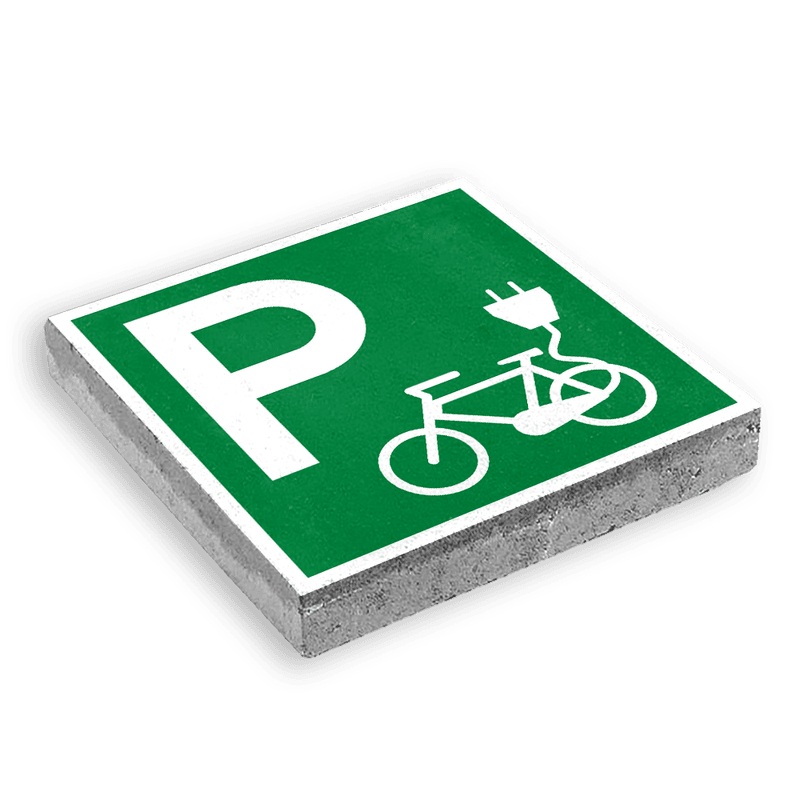 Parkeertegel 300x300mm - Aanduiding parkeerplaats elektrische fietsen