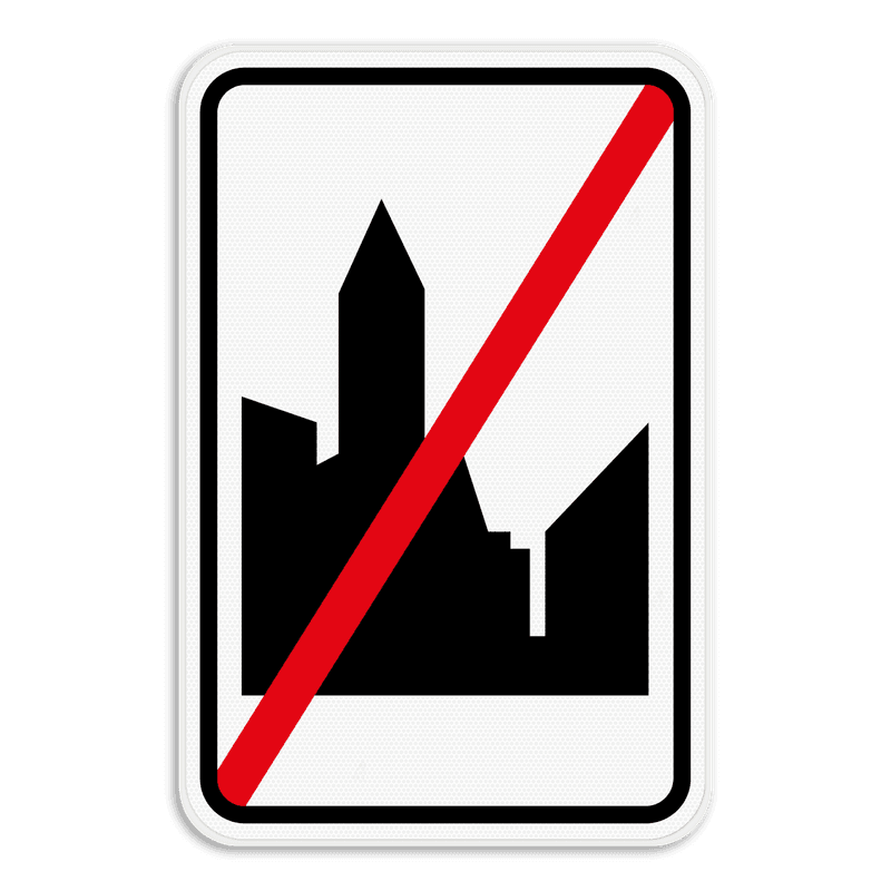 Verkeersbord SB250 F3b - Einde bebouwde kom
