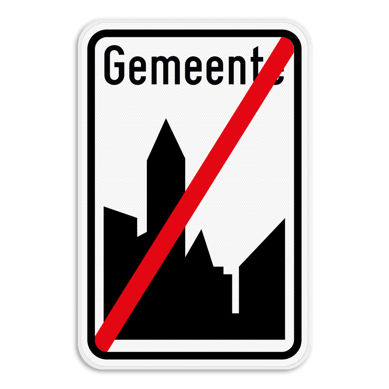 Verkeersbord SB250 F3a - Einde bebouwde kom