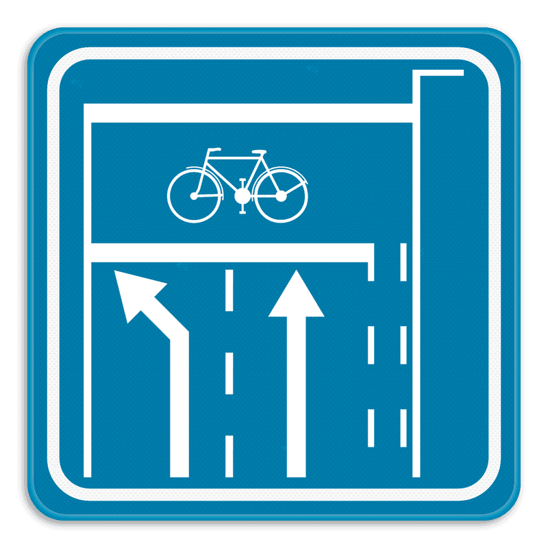 Verkeersbord SB250 F14 - opstelvak voor fietsers en bromfietsen