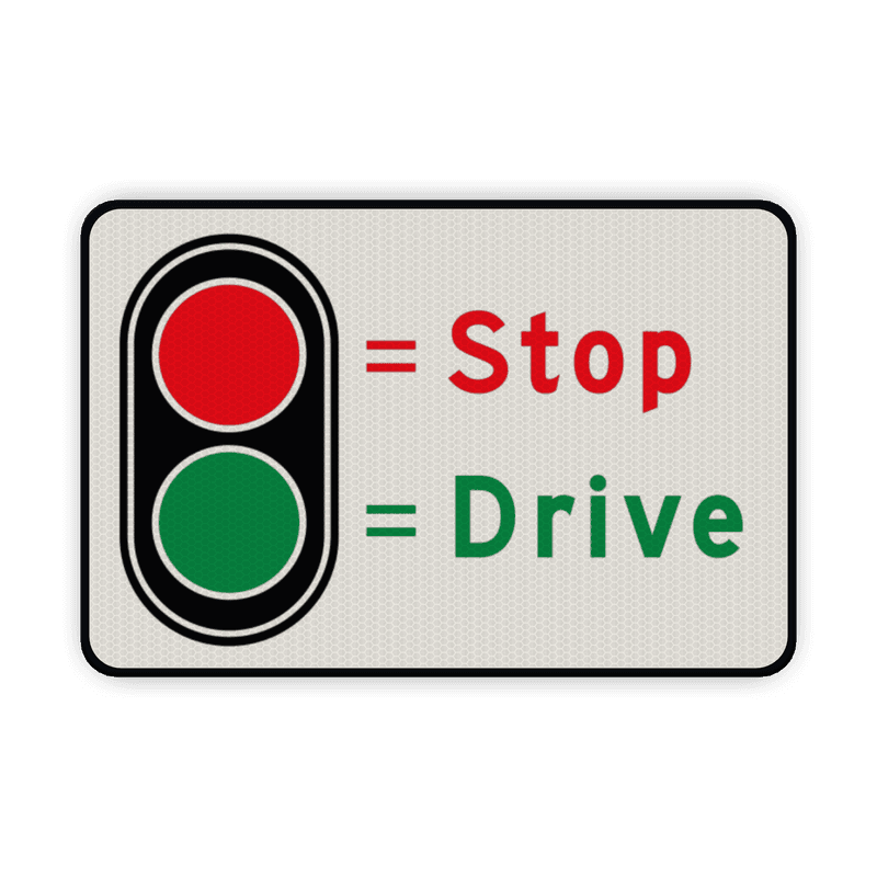 Verkeersbord t.b.v. automatische poort STOP - DRIVE
