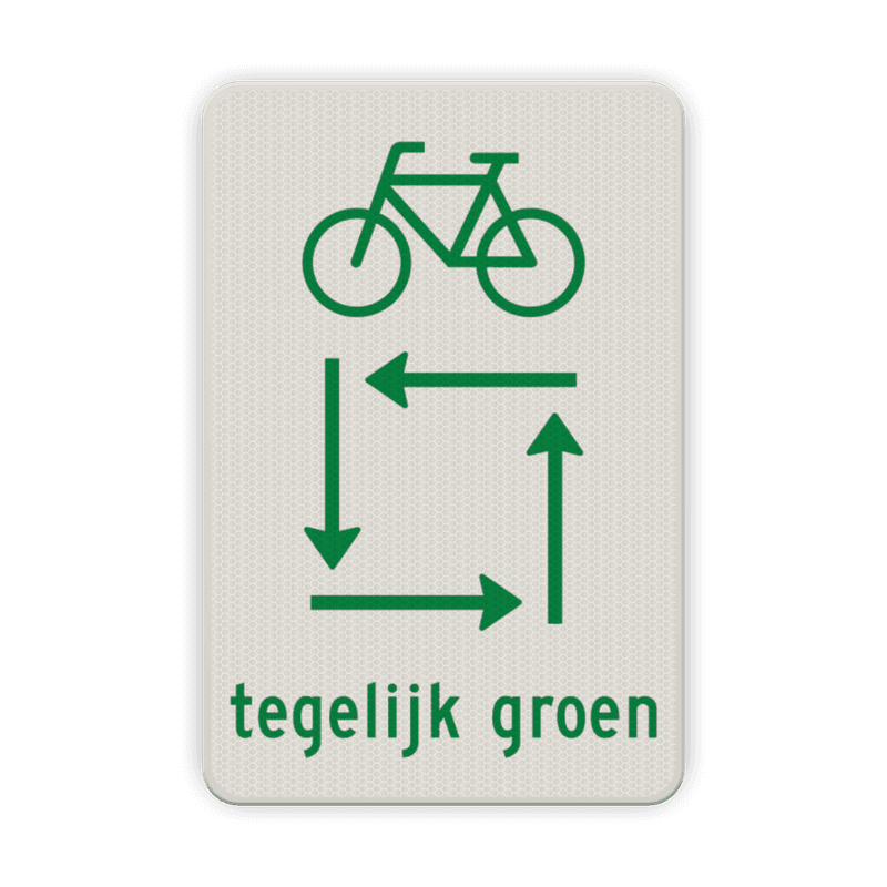 Verkeersbord RVV VR04 fietsers tegelijk groen