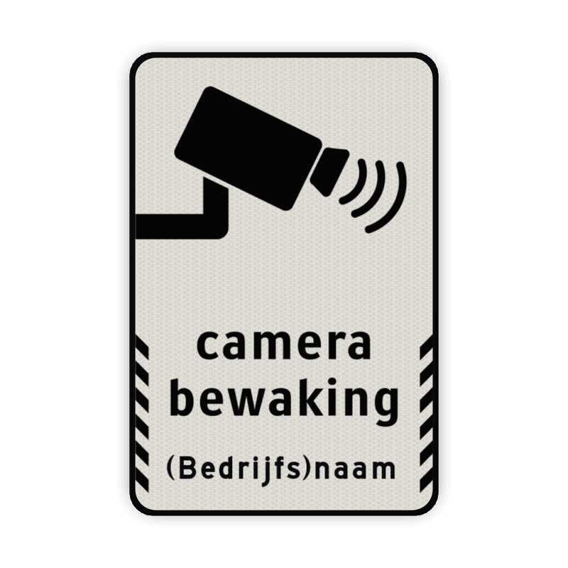 Standaard bord camerabewaking met bedrijfsnaam