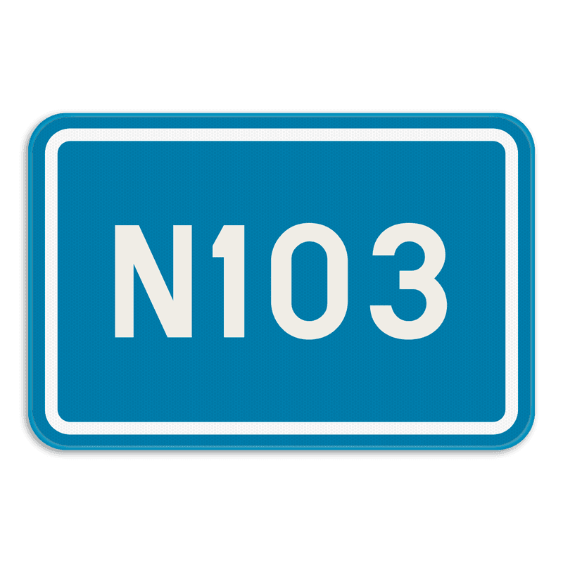 Verkeersbord SB250 F23a - Nummer van een gewone weg