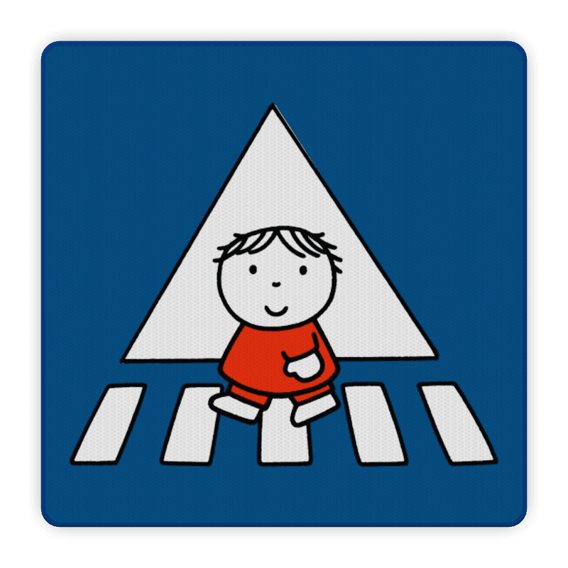 Attentiebord Dick Bruna - oversteken zebrapad - LV.AB.G7