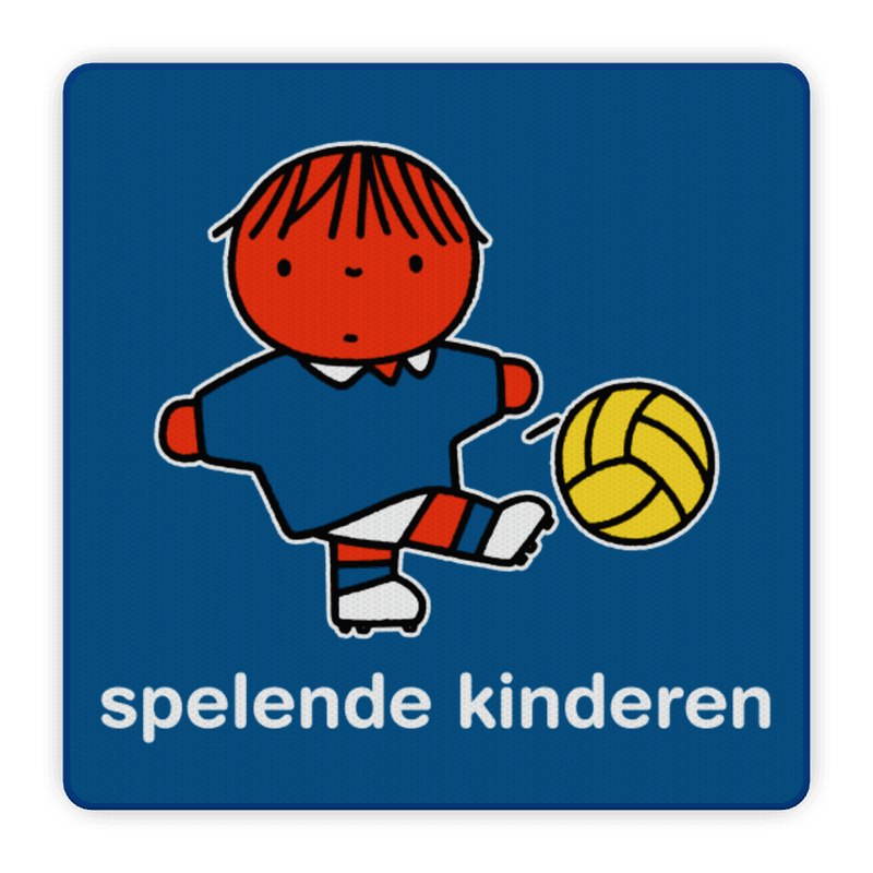 Attentiebord Dick Bruna - jongetje met voetbal - LV.AB.H1