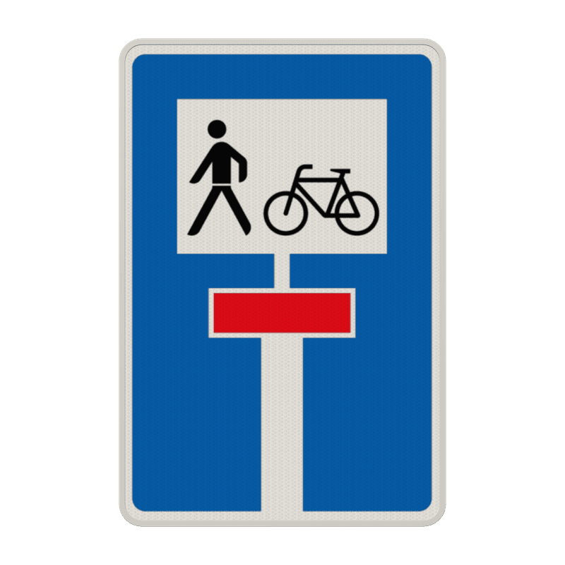 Verkehrszeichen 357-50 - Für Radverkehr und Fußgänger durchlässige Sackgasse
