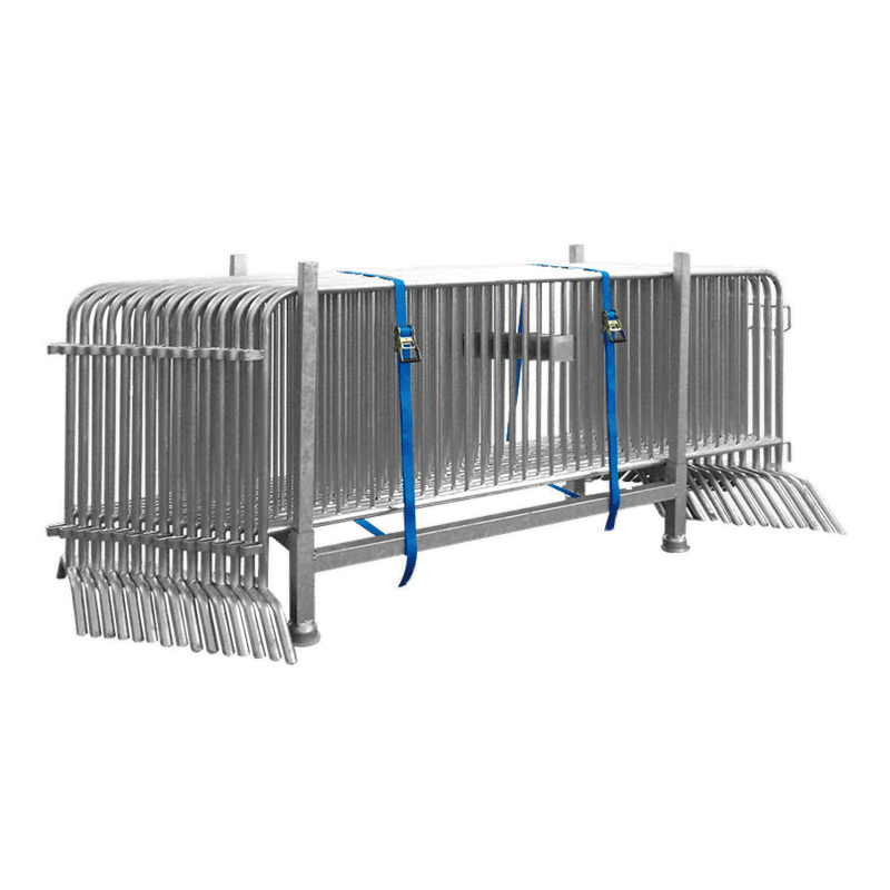 20 barrières nadar en acier de 200 cm (16,4 kg) – 14 barreaux – inclus : support et sangles de serrage