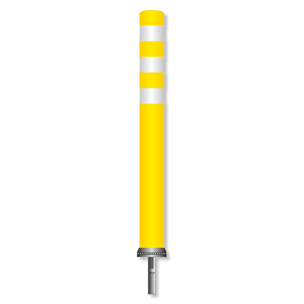 Pole Cone Traffic NSE fixe Ø80mm – jaune/blanc – 800 ou 1000mm