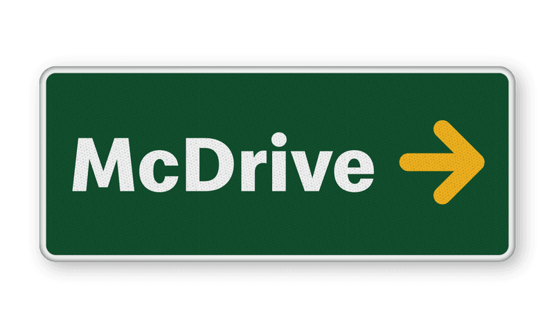 Routebord McDonald's / McDrive - vol reflecterend + pijlrichting