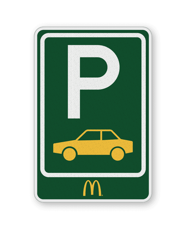 Informatiebord 2-3 McDonald's - Parkeerplaats Auto's