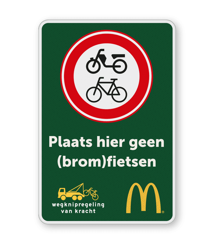 Informatiebord 2-3 McDonald's - verbod + tekstbord + wegsleepregeling