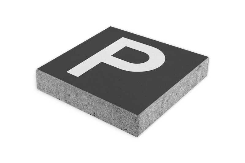 Parkeertegel parkeerplaats - 300x300mm met facetrand