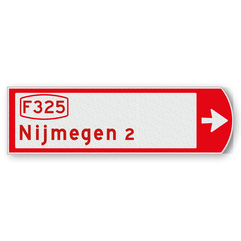 Fietswegwijzer rechtswijzend met snelfietsroute 753x225mm
