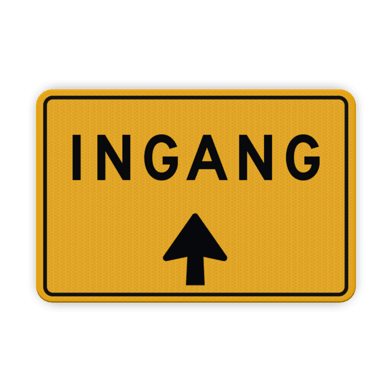 Verkeersbord ingang met pijl - reflecterend