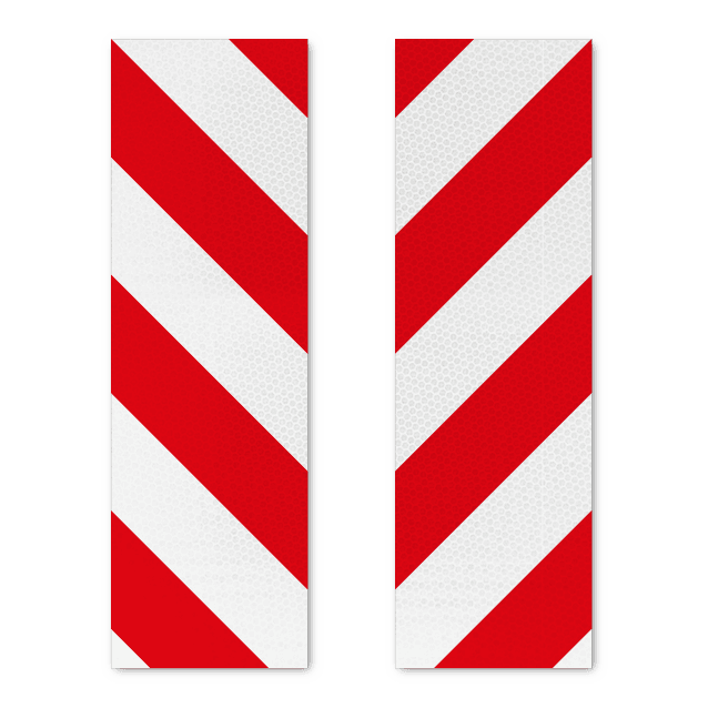 Containermarkering reflecterend rood/wit 100x600mm vlak 2mm