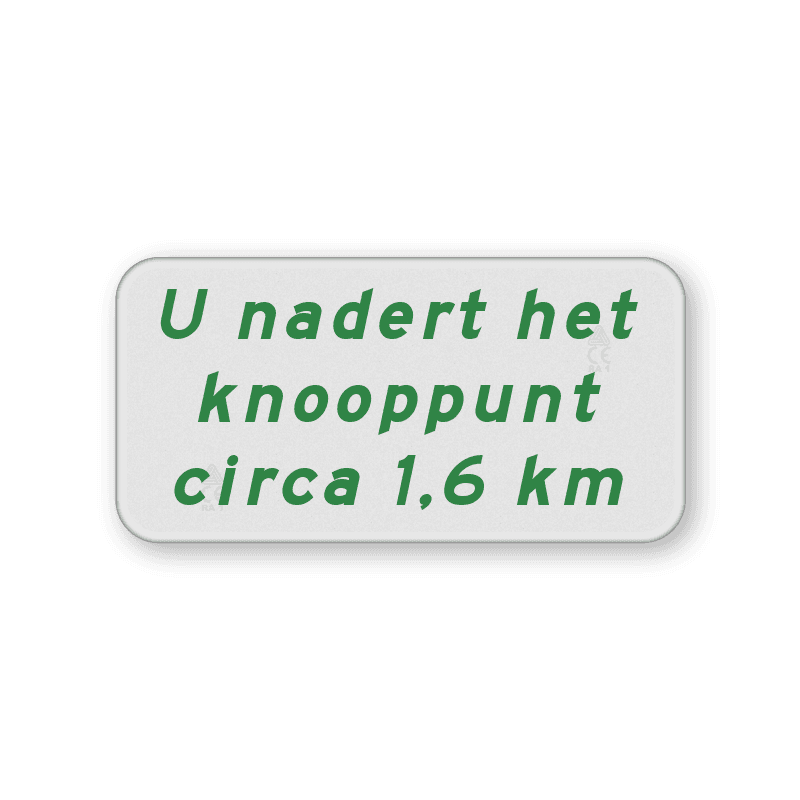Onderbord voor fietsroute met tekst en afstand - 300x150mm