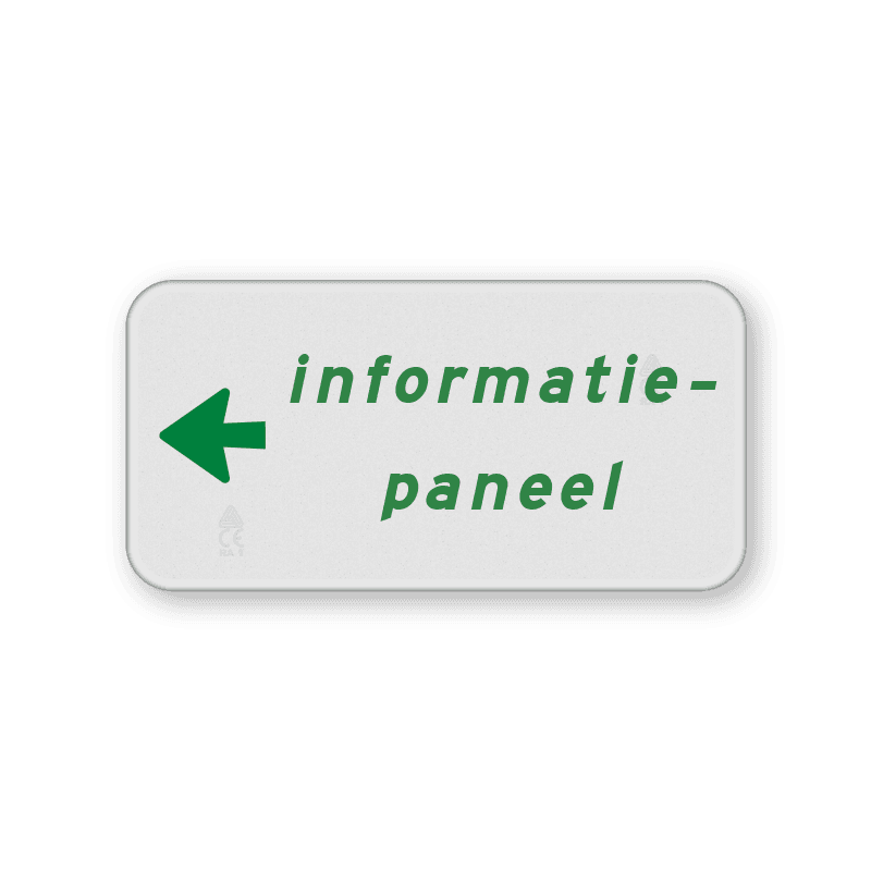 Onderbord voor fietsroute met pijl en tekst - 300x150mm