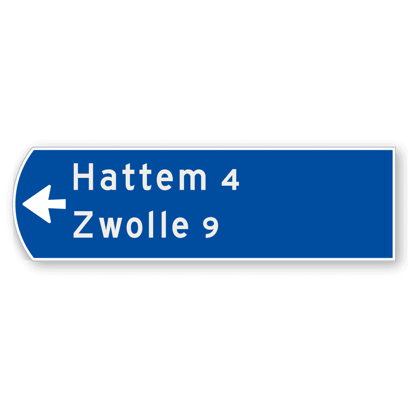 Handwegwijzer klein linkswijzend 990x295mm