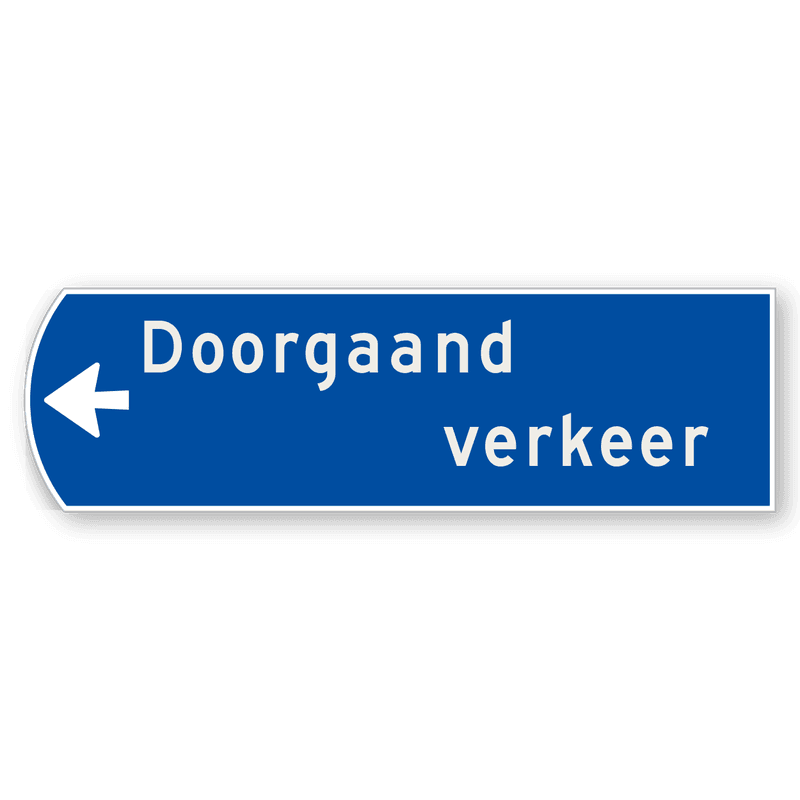 Handwegwijzer klein linkswijzend Doorgaand verkeer 990x295mm
