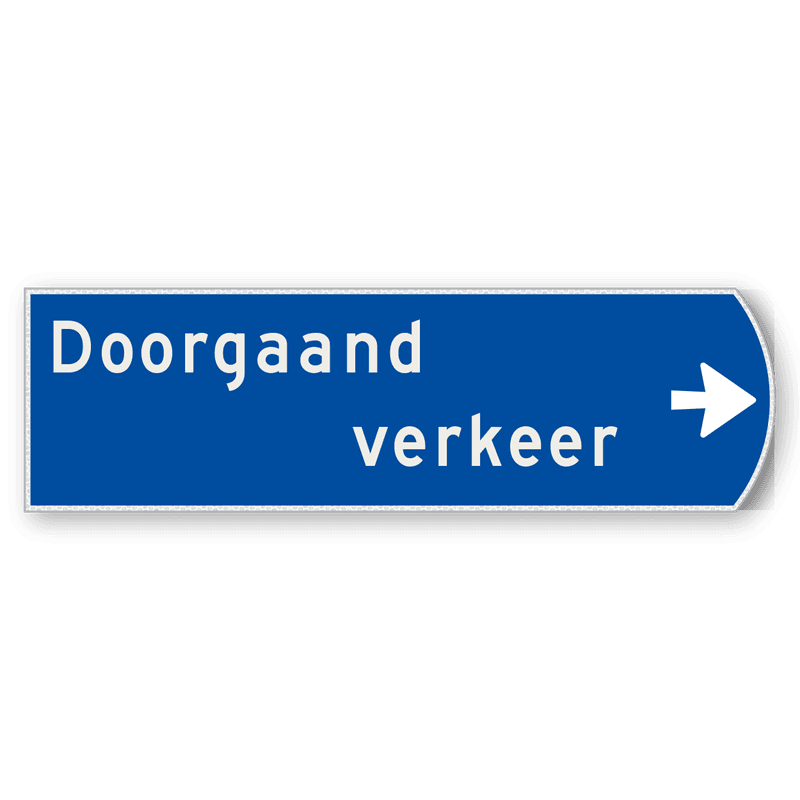 Handwegwijzer klein rechtswijzend Doorgaand verkeer 990x295mm