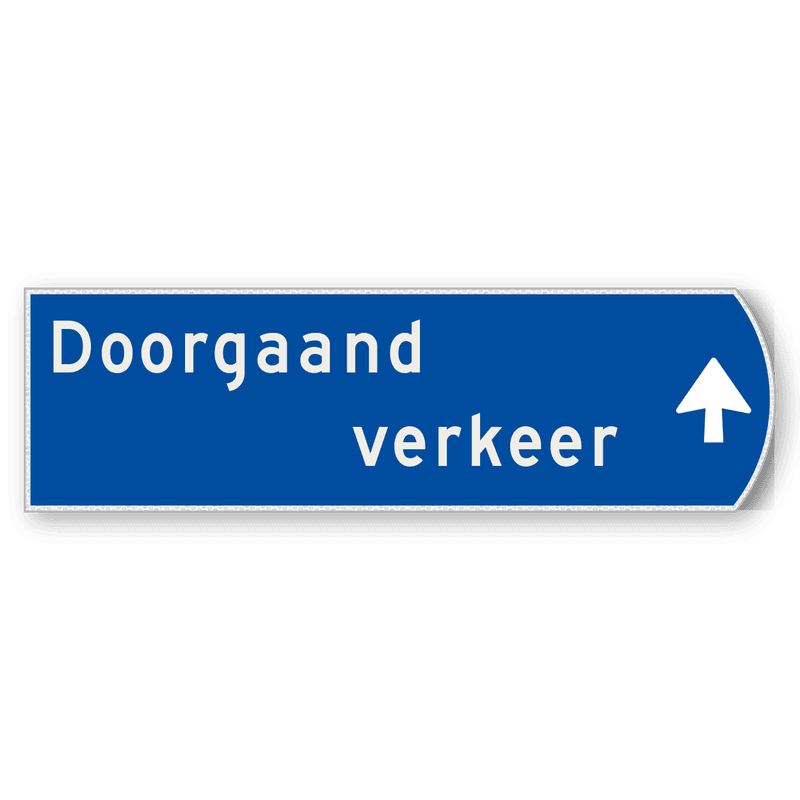 Handwegwijzer klein rechtswijzend Doorgaand verkeer met pijl rechtdoor 990x295mm