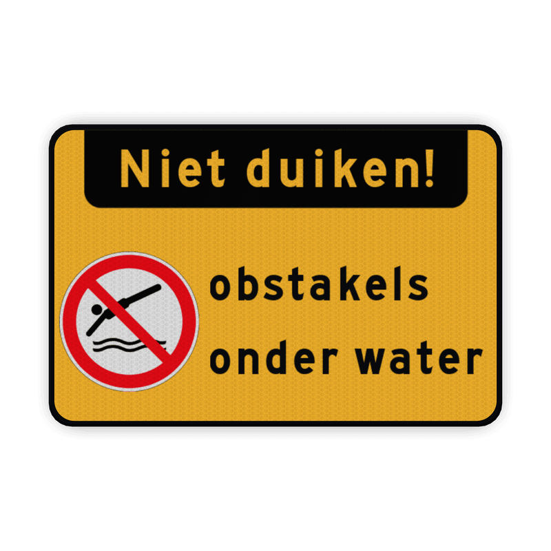 Verkeersbord niet duiken obstakels onder water - reflecterend