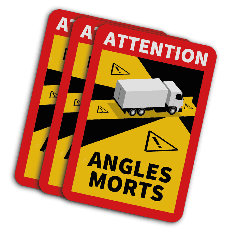 SET: Officiële dode hoek stickers voor vrachtwagens - 170x250mm - Reflecterend!
