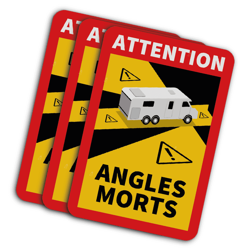 SET: Officiële dode hoek stickers voor campers - 170x250mm - Reflecterend!