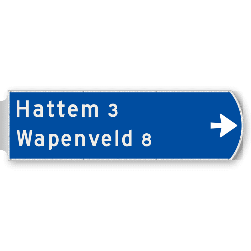 Handwegwijzer groot rechtswijzend 1623x481mm